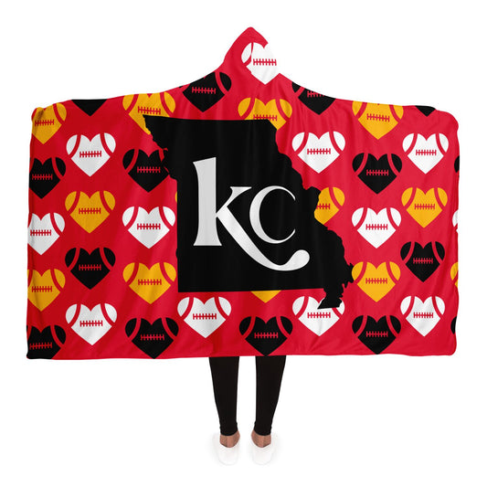 For The Love Of KC Football Hooded Blanket