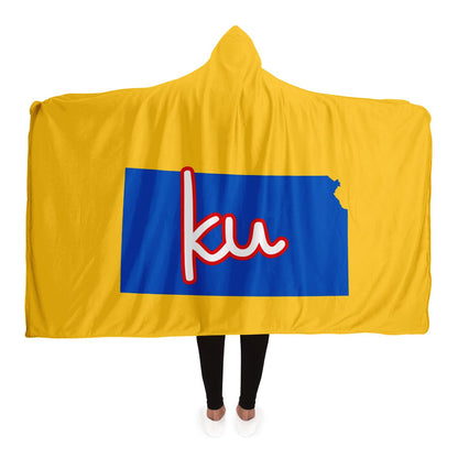 State KU Hooded Blanket