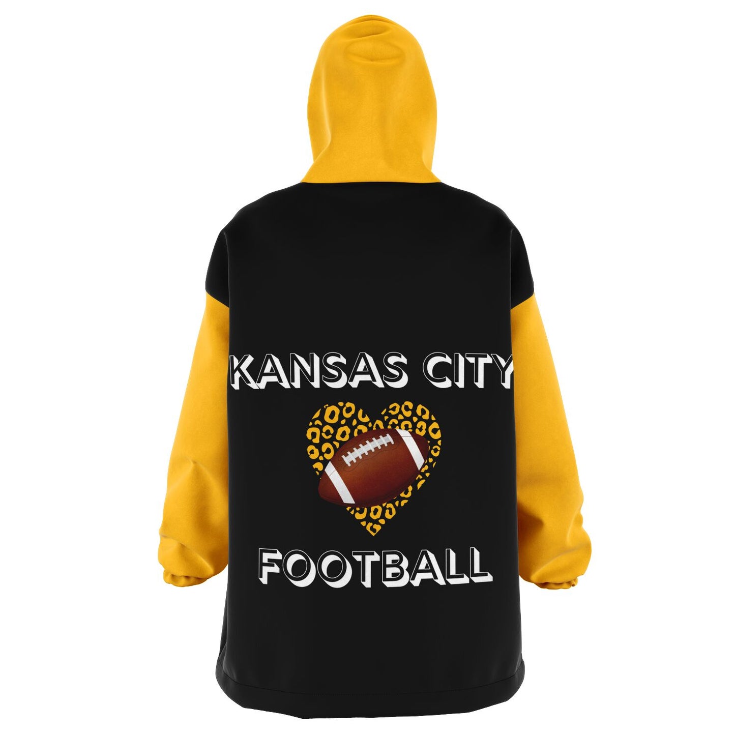 KC Leopard Heart Football Snug Hoodie