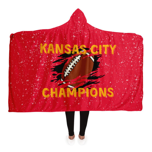 Kansas City Football Champions Hooded Blanket